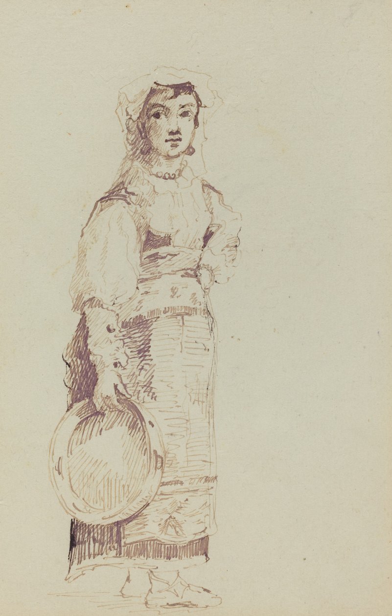 Woman with a Tambourine by Jean Louis Ernest Meissonier