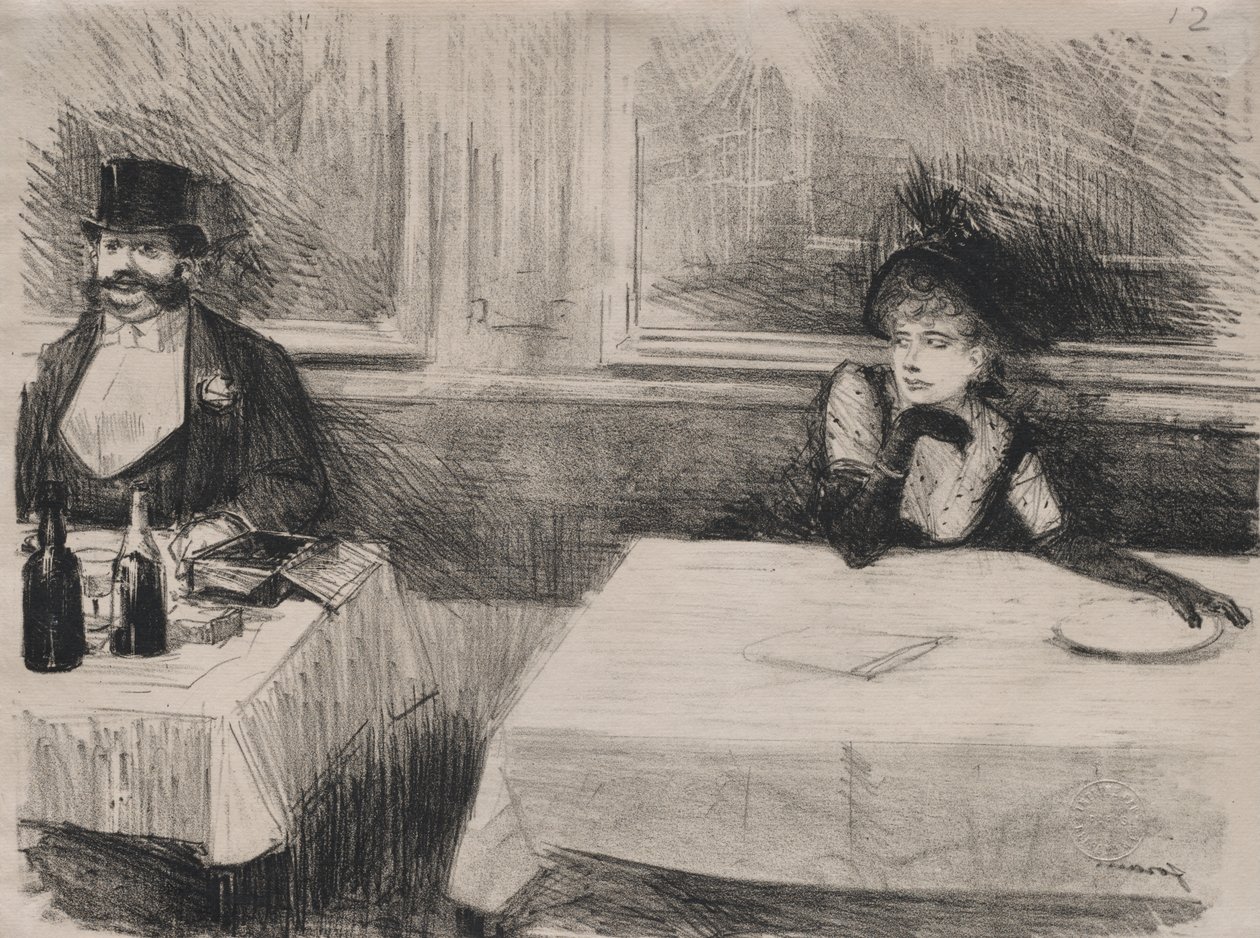 At the Restaurant by Jean Louis Forain