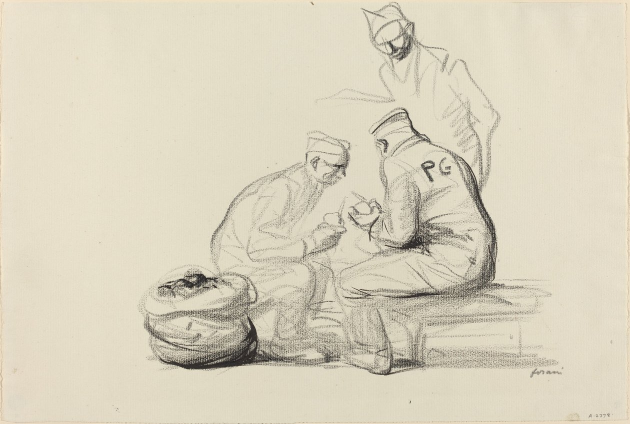 Poilu and German Prisoners by Jean Louis Forain