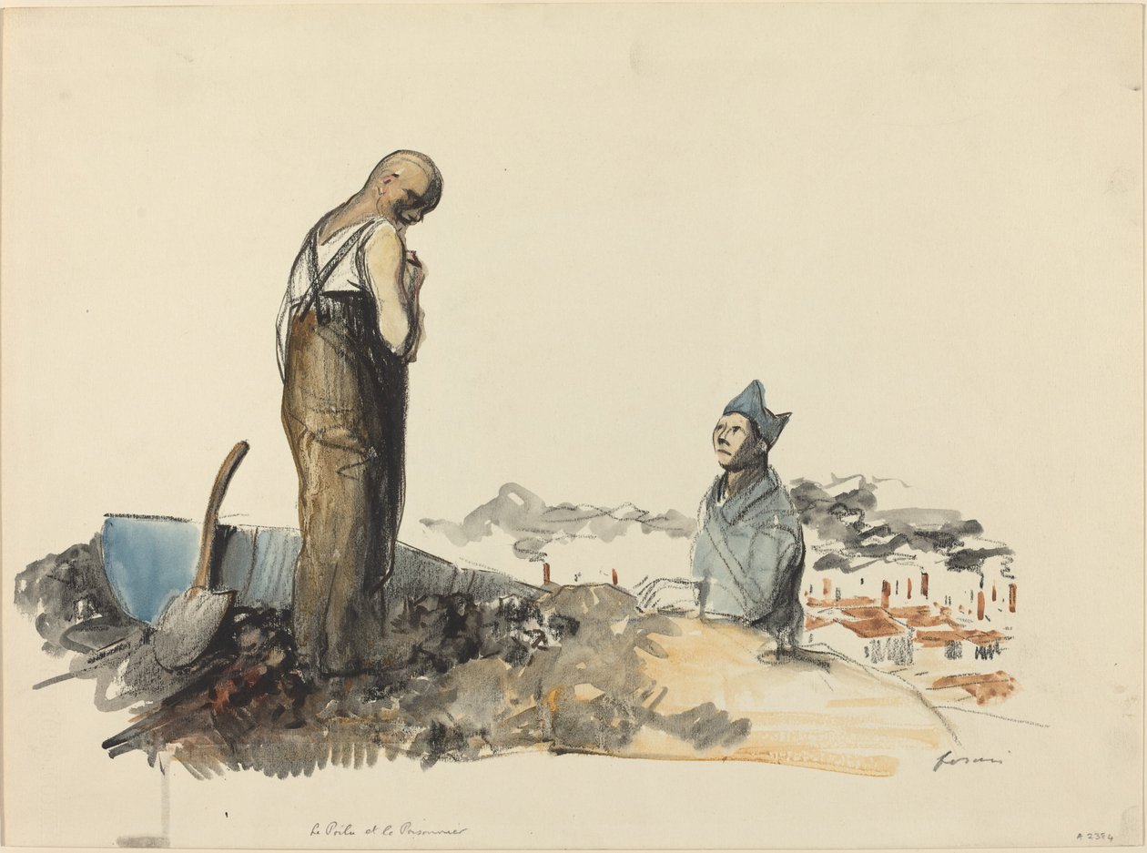 Poilu and Prisoner by Jean Louis Forain