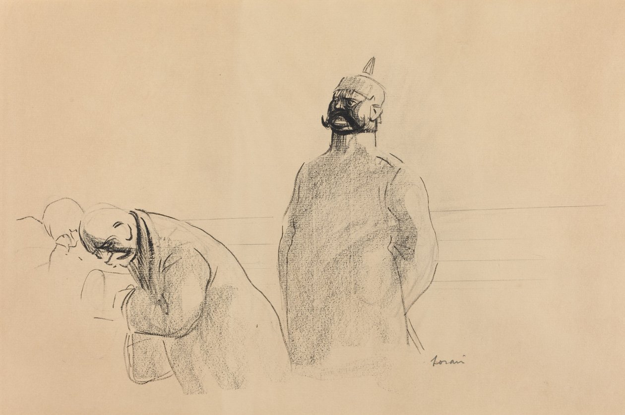 Prussian Soldier and Civilians by Jean Louis Forain