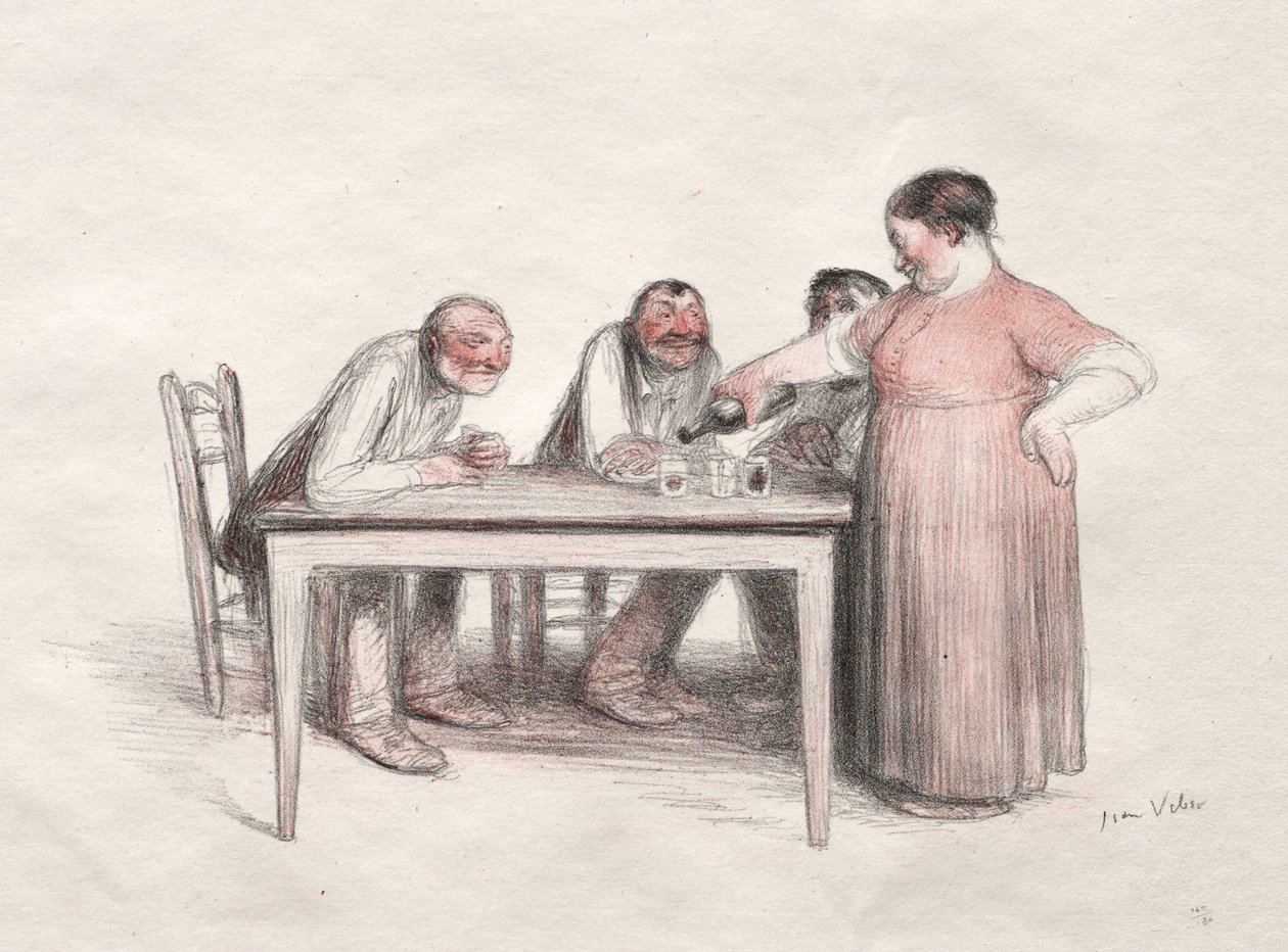 The Glass of Wine by Jean Veber