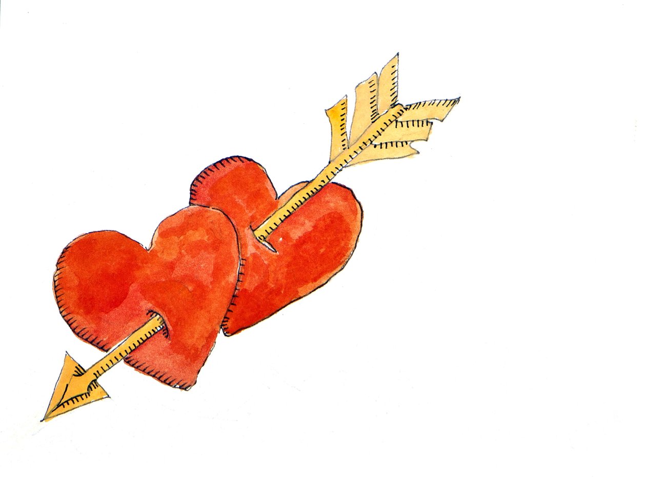 Two hearts - arrow by Jennifer Abbott