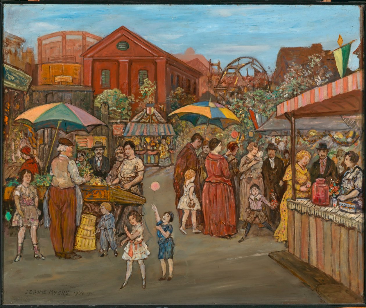 Italians in Jefferson Park by Jerome Myers