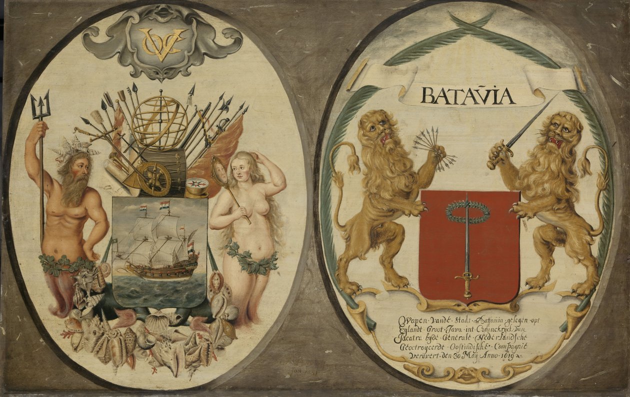 The Arms of the Dutch East India Company and of the Town of Batavia, 1651 by Jeronimus Becx