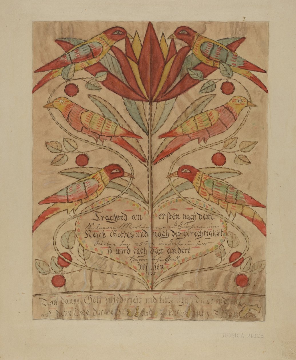 Fractur Drawing Birth Certificate by Jessica Price