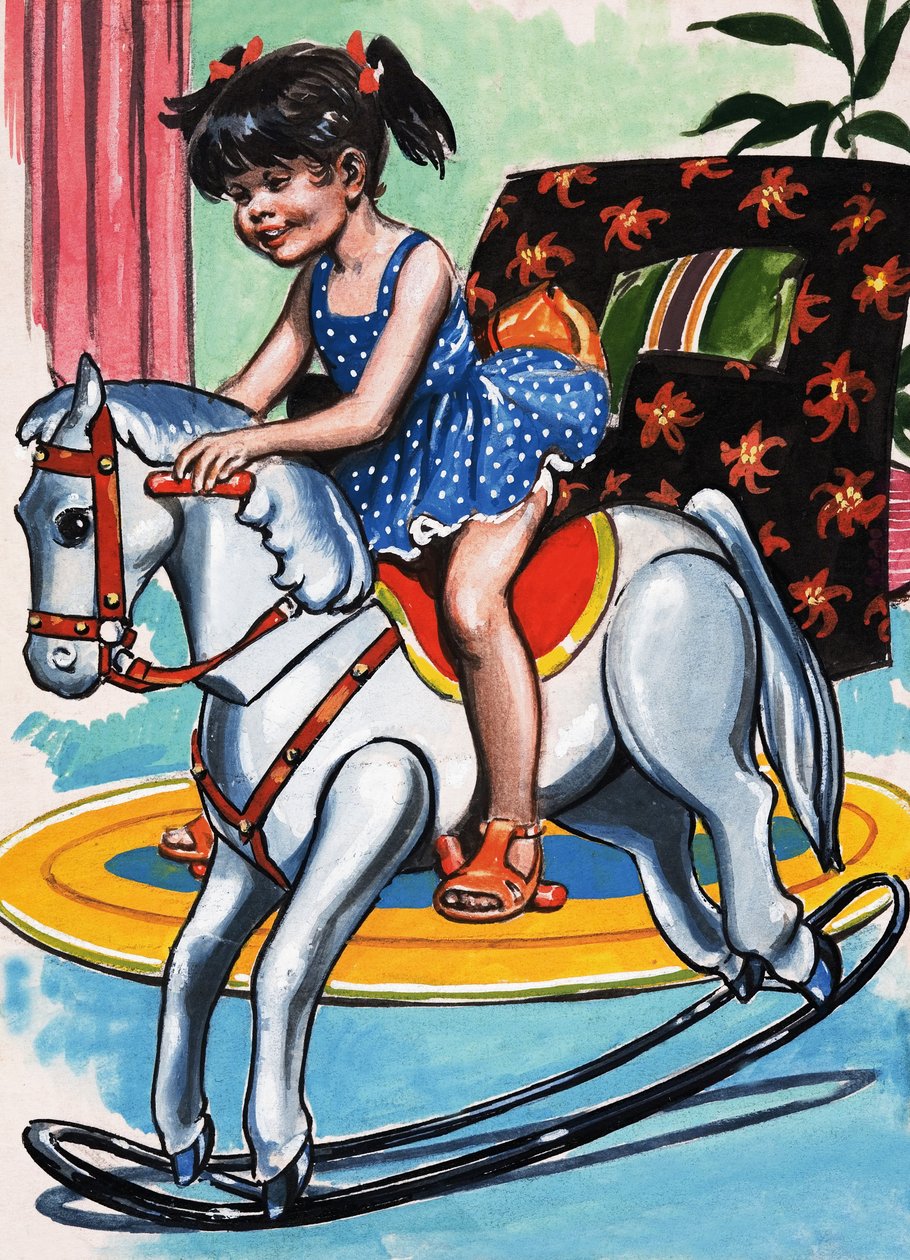 Girl on Rocking Horse by Jesus Blasco