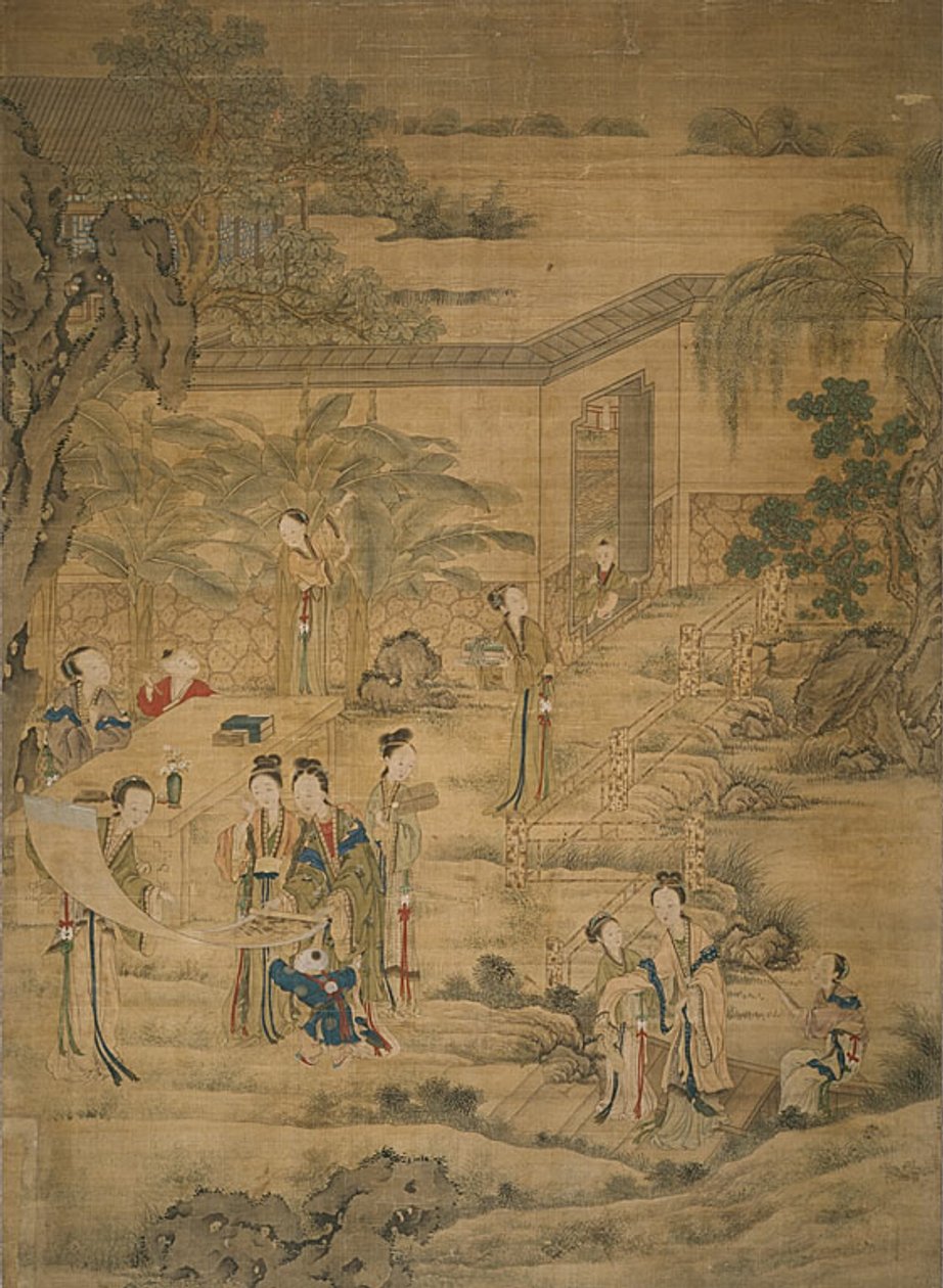 Women Viewing Paintings by Jiao Bingzhen