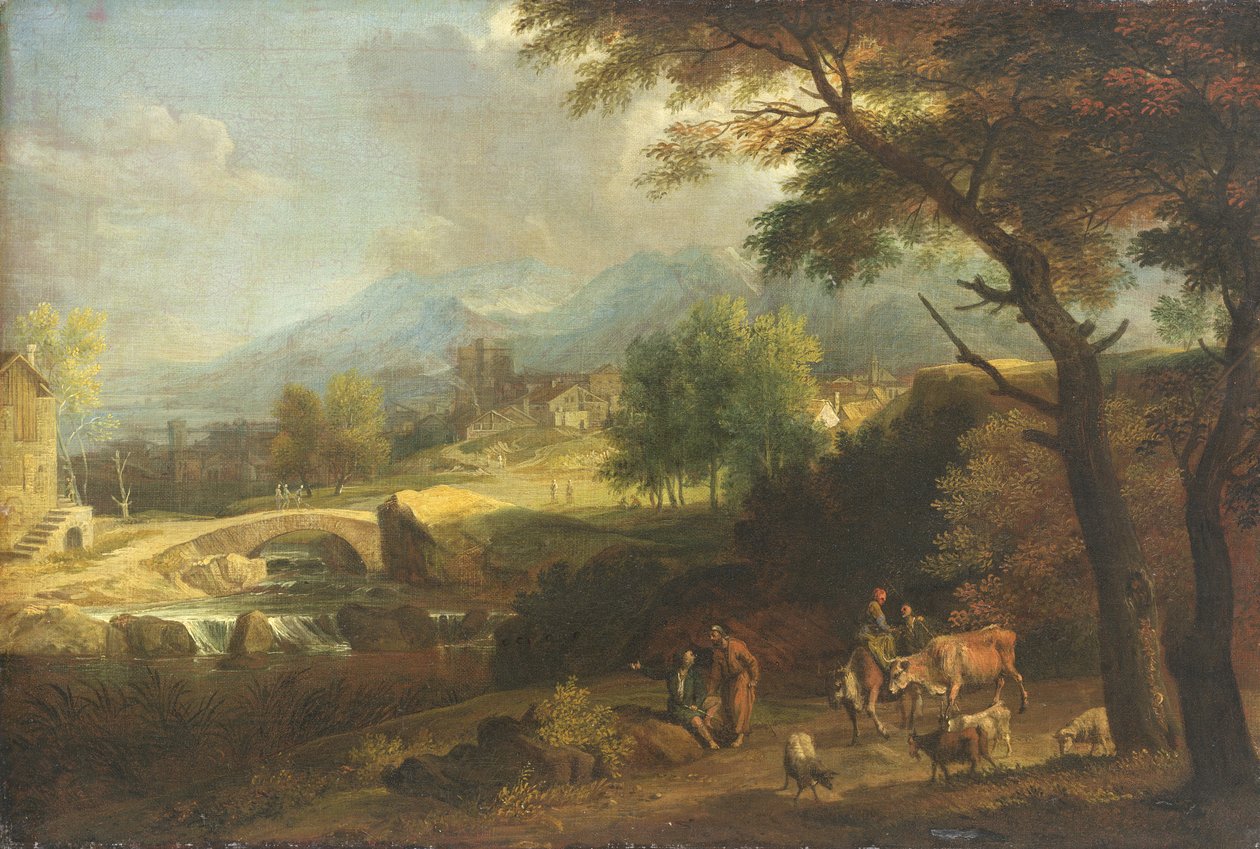 Shepherds in a Landscape by Joachim Franz Beich