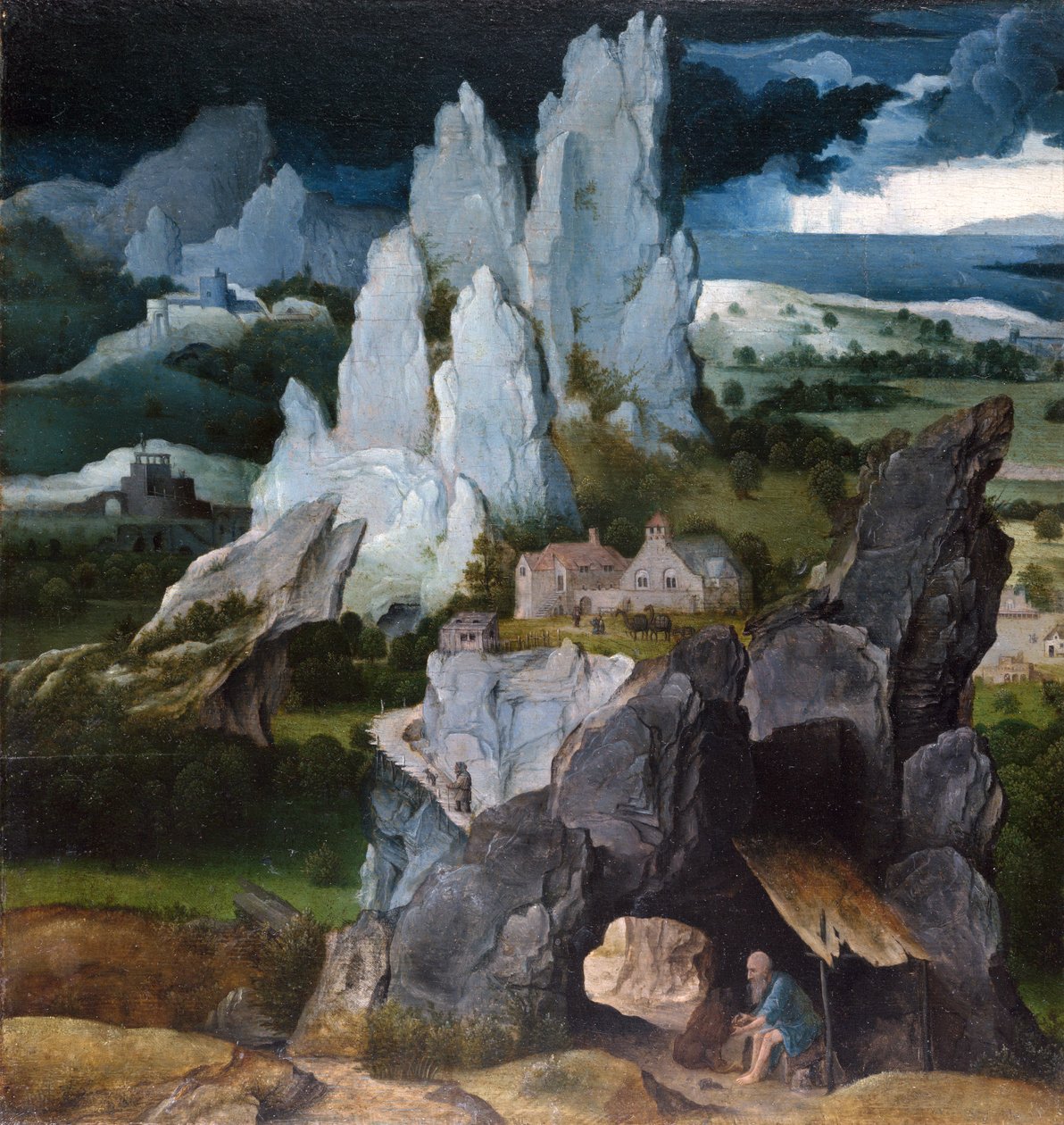 St. Jerome in a Rocky Landscape by Joachim Patenier