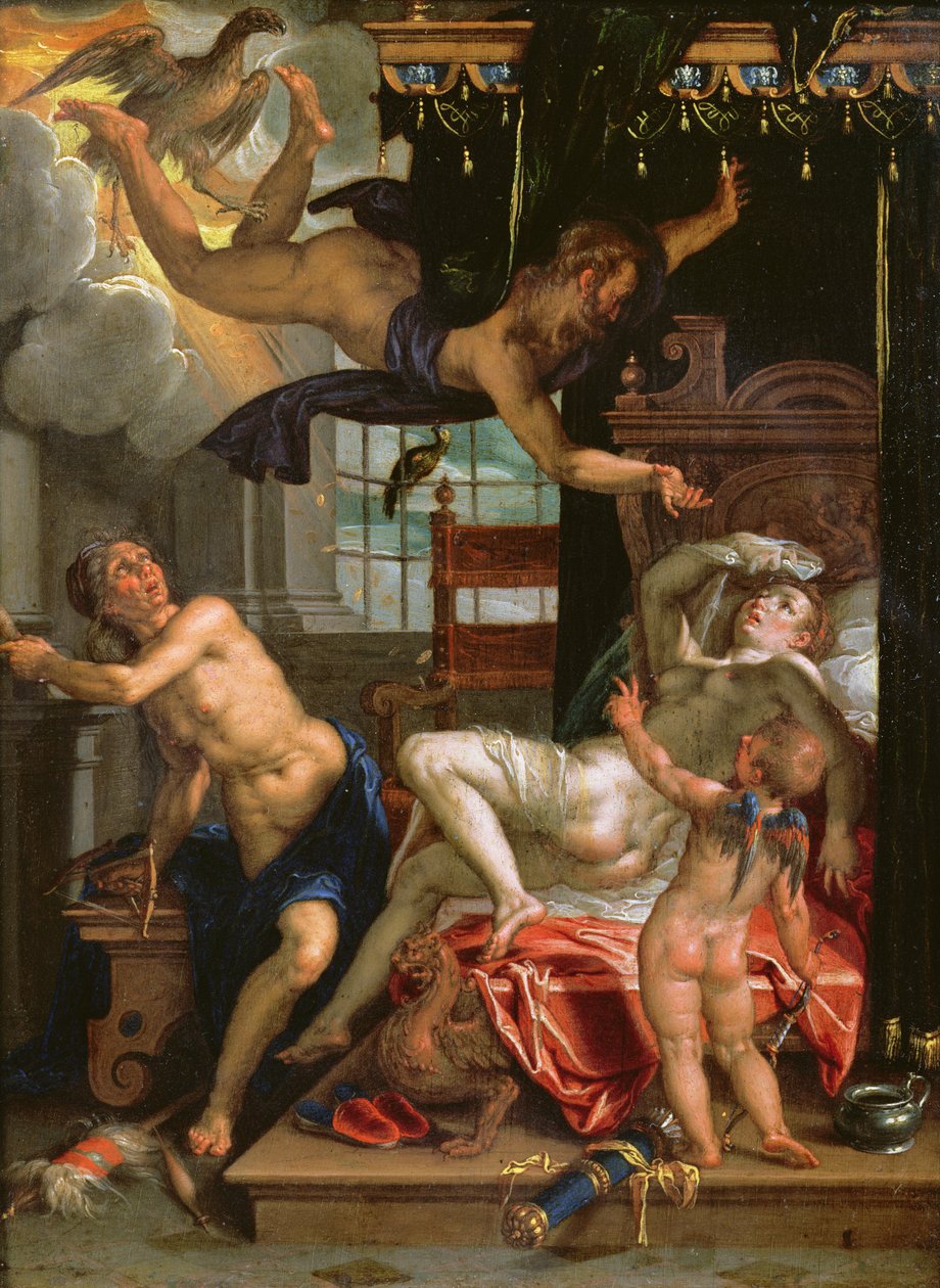 Jupiter and Danae by Joachim Wtewael or Utewael