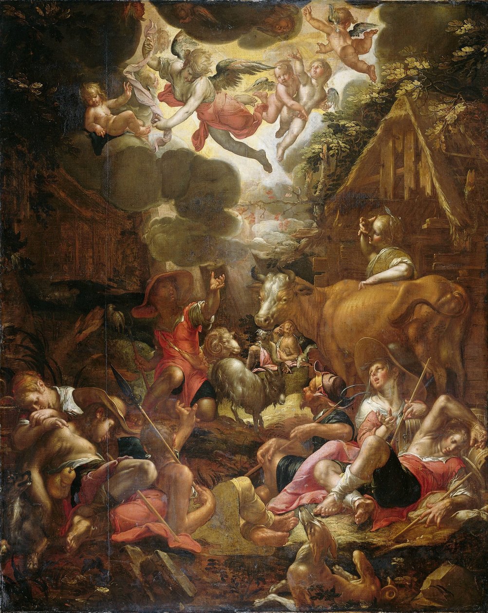 Annunciation to the Shepherds by Joachim Wtewael or Utewael