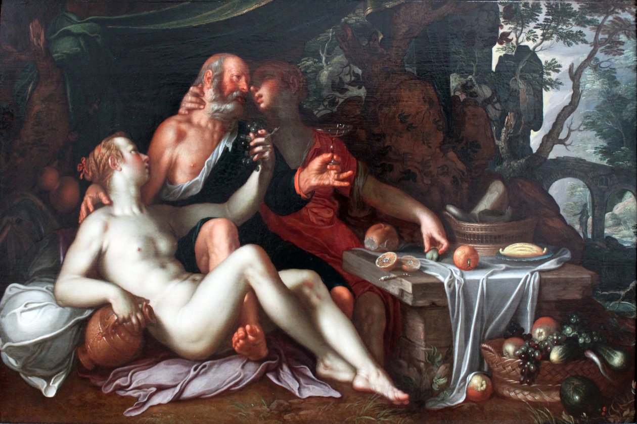 Lot and His Daughters by Joachim Wtewael or Utewael