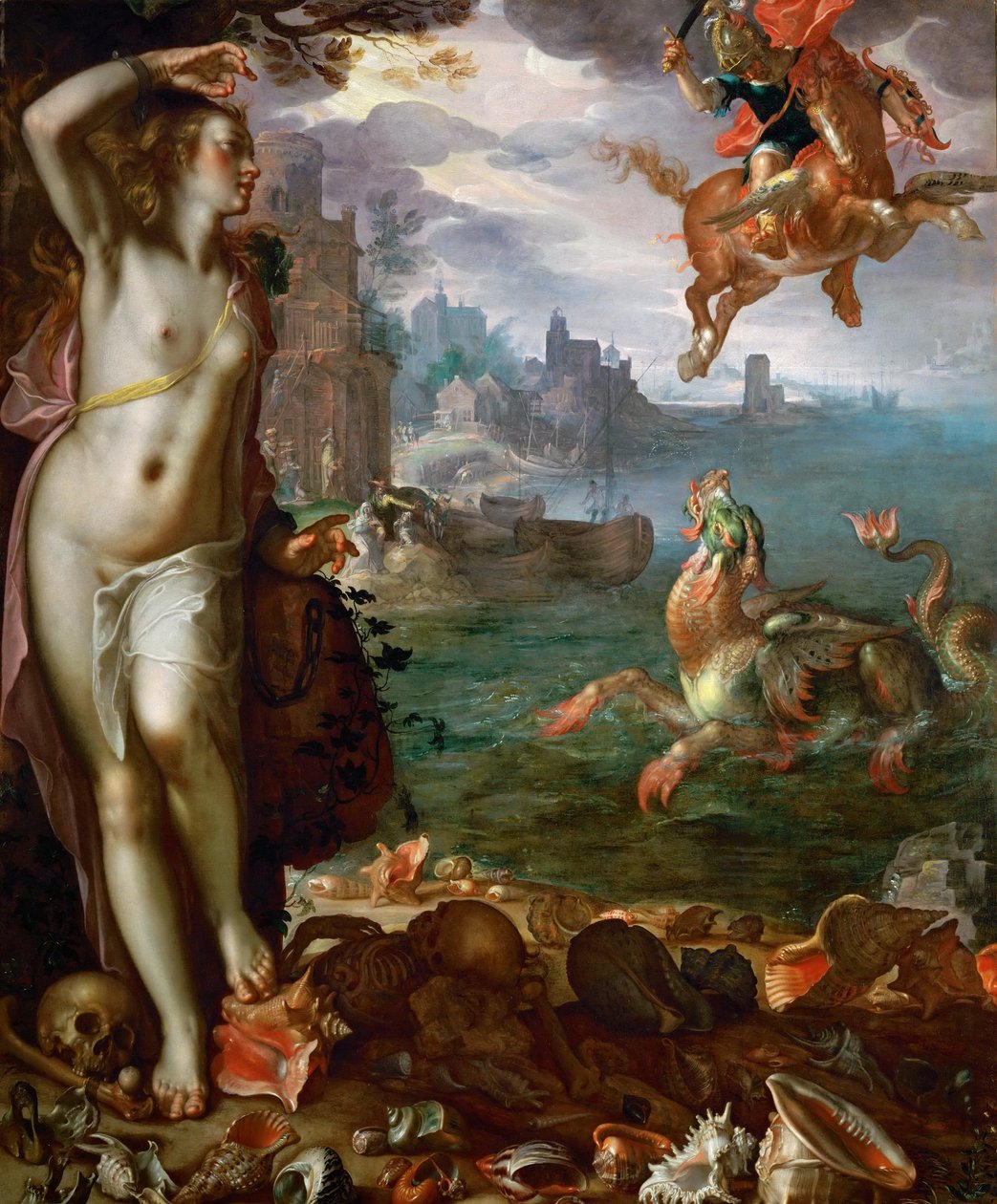 Perseus Freeing Andromeda by Joachim Wtewael or Utewael