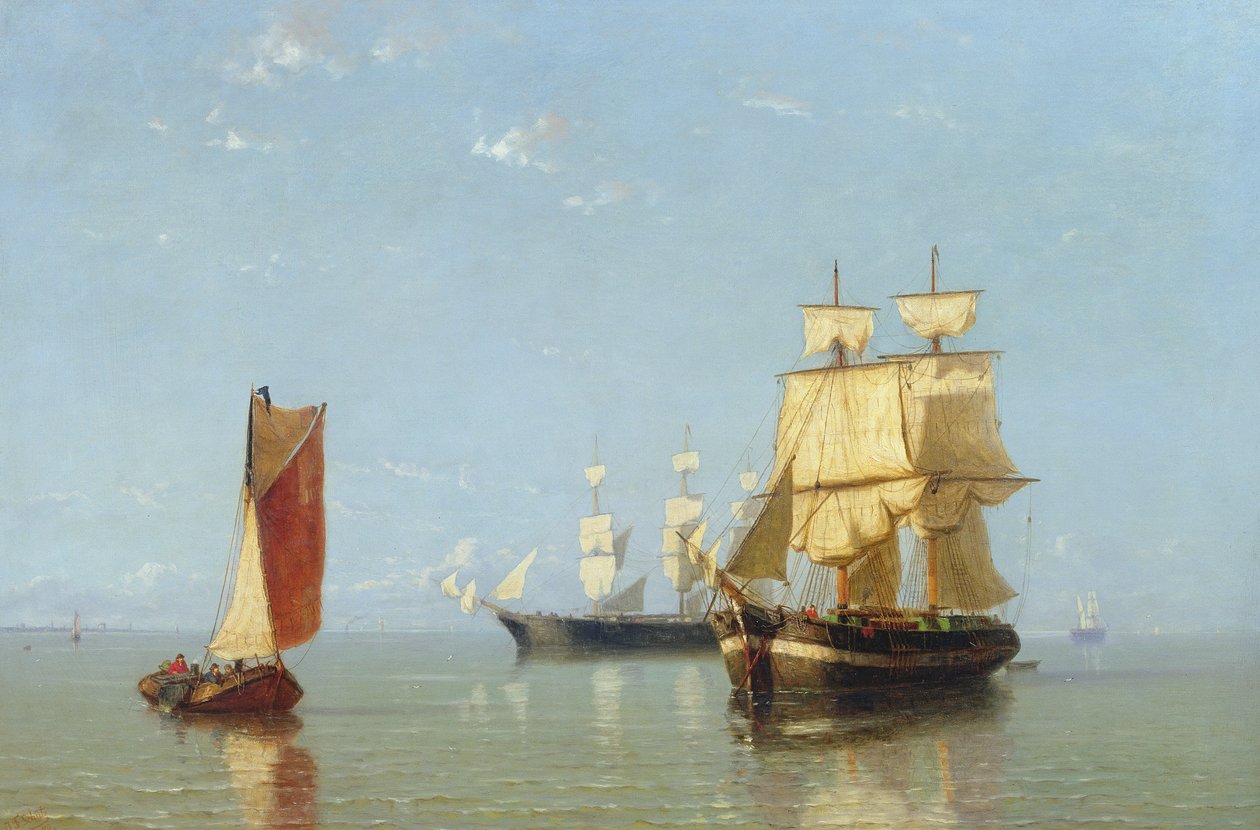 Shipping Scene, 1880 by Joannes Frederick Schutz