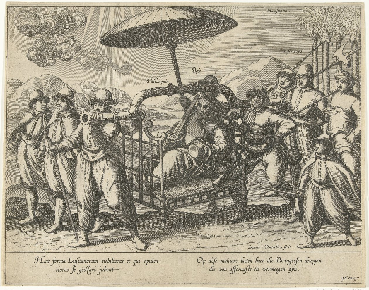 Portuguese in a Sedan Chair by Joannes van Doetechum (I)