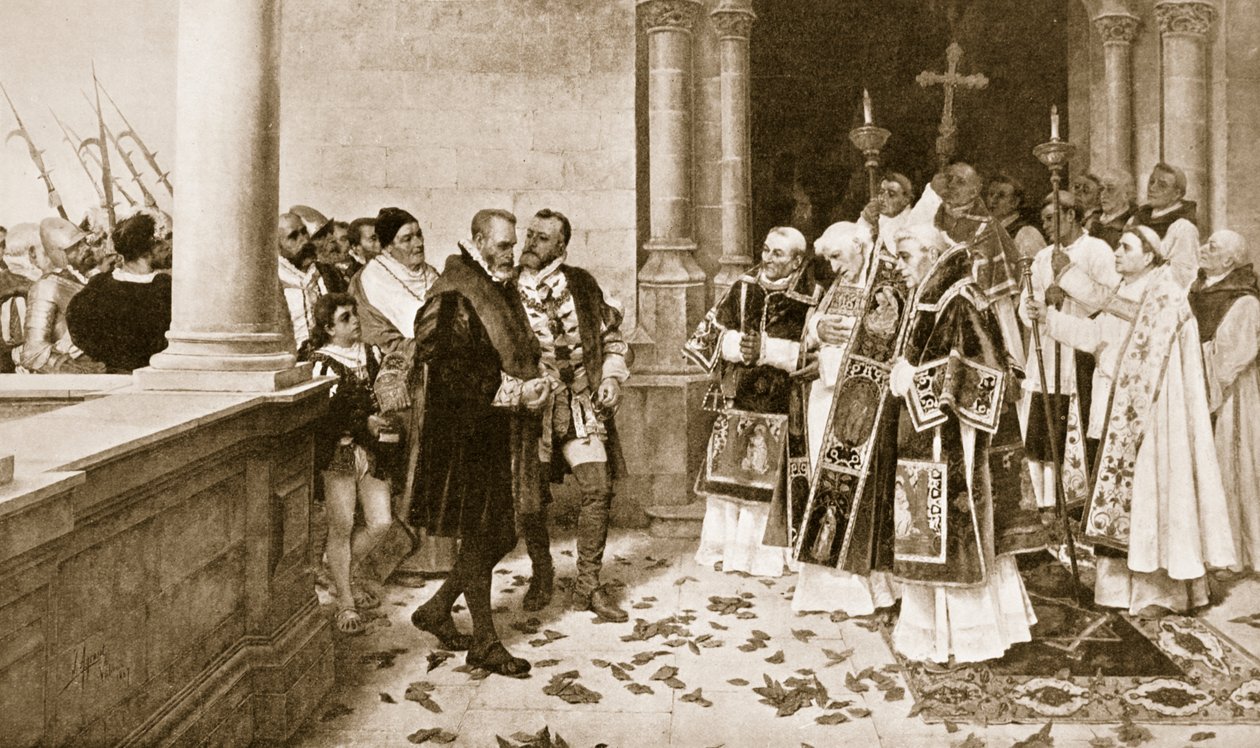 Charles V Entering a Monastery at St. Yuste by Joaquin Agrasot y Juan
