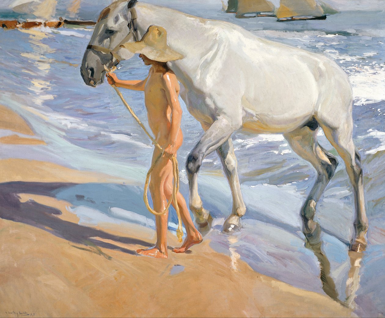 Washing the Horse, 1909 by Joaquín Sorolla