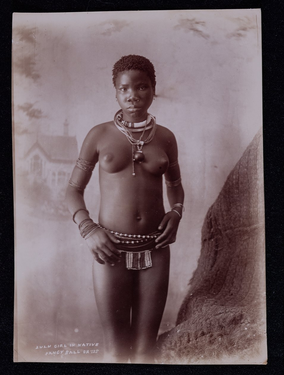 Zulu Girl in Native Fancy Ball Dress by Joe Barnett