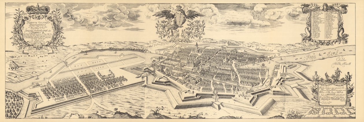 Map of Berlin and Coelln, 1688 by Joh. Bernhard Schultz