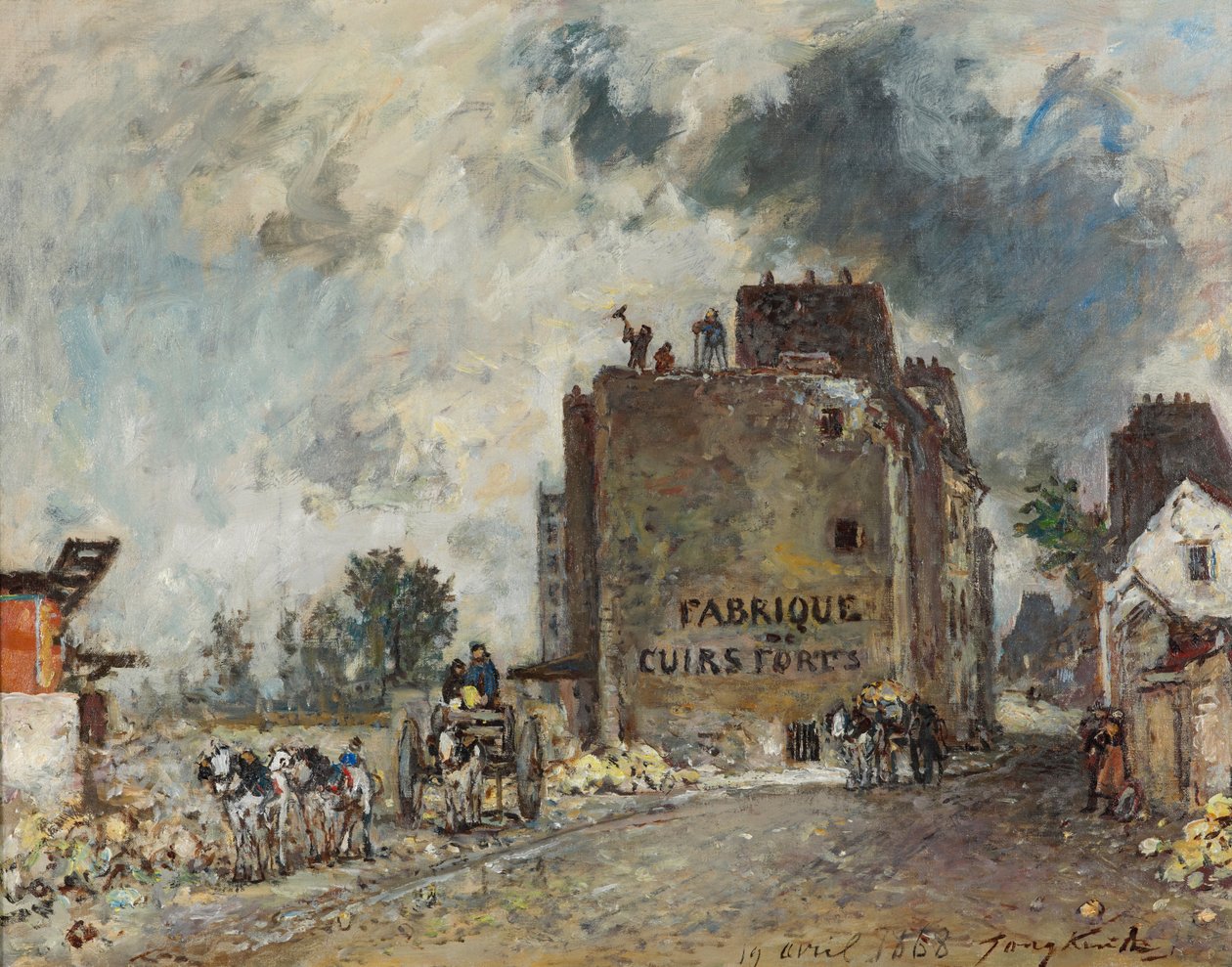 Demolition Work in Rue des Franc-Bourgeois St. Marcel by Johan Barthold Jongkind