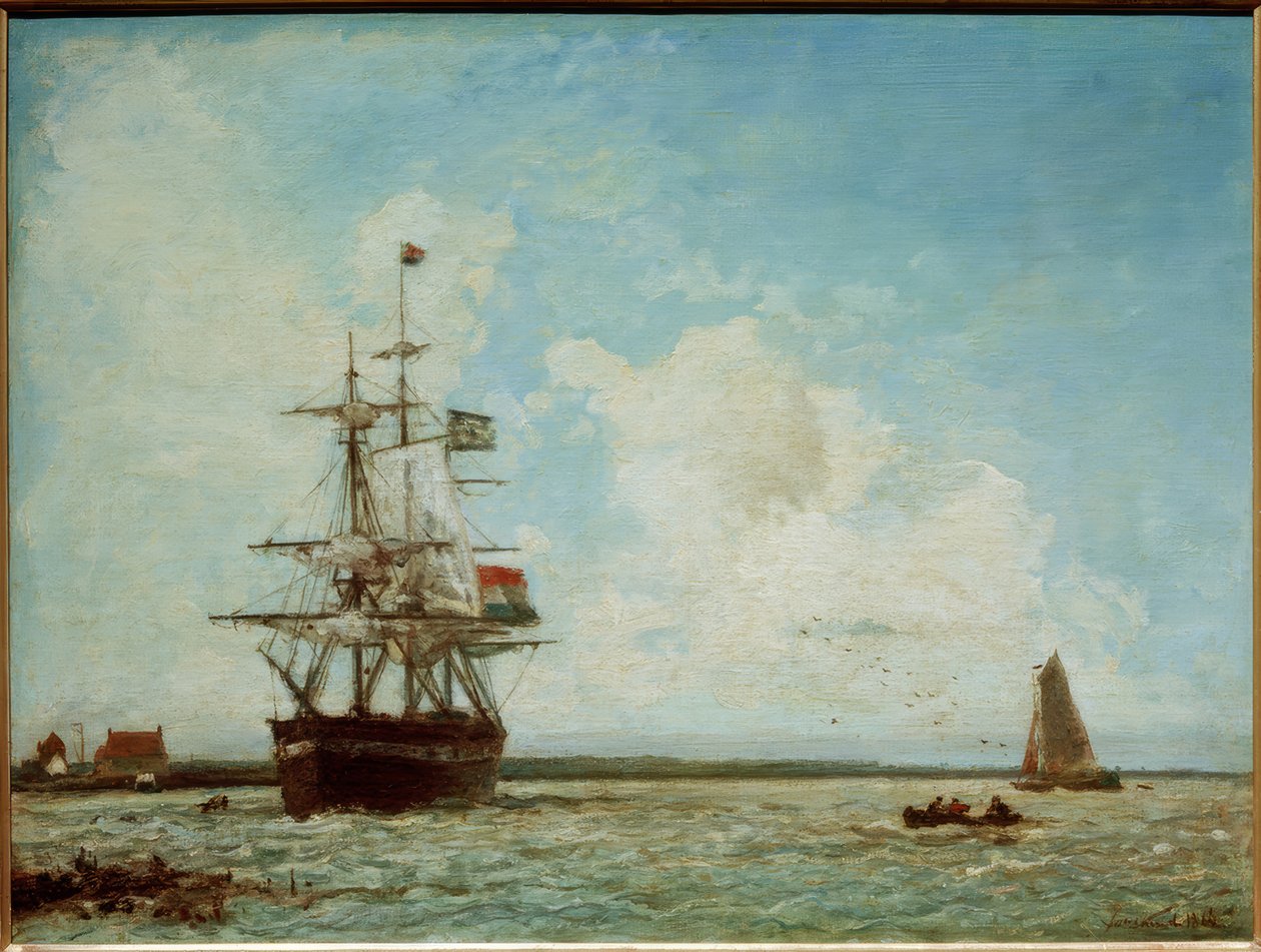 The Great Canal in Dordrecht by Johan Barthold Jongkind