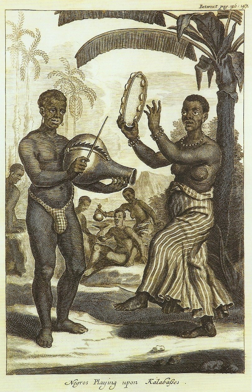 Negros Playing Upon Calabashes by Johan Nieuhof
