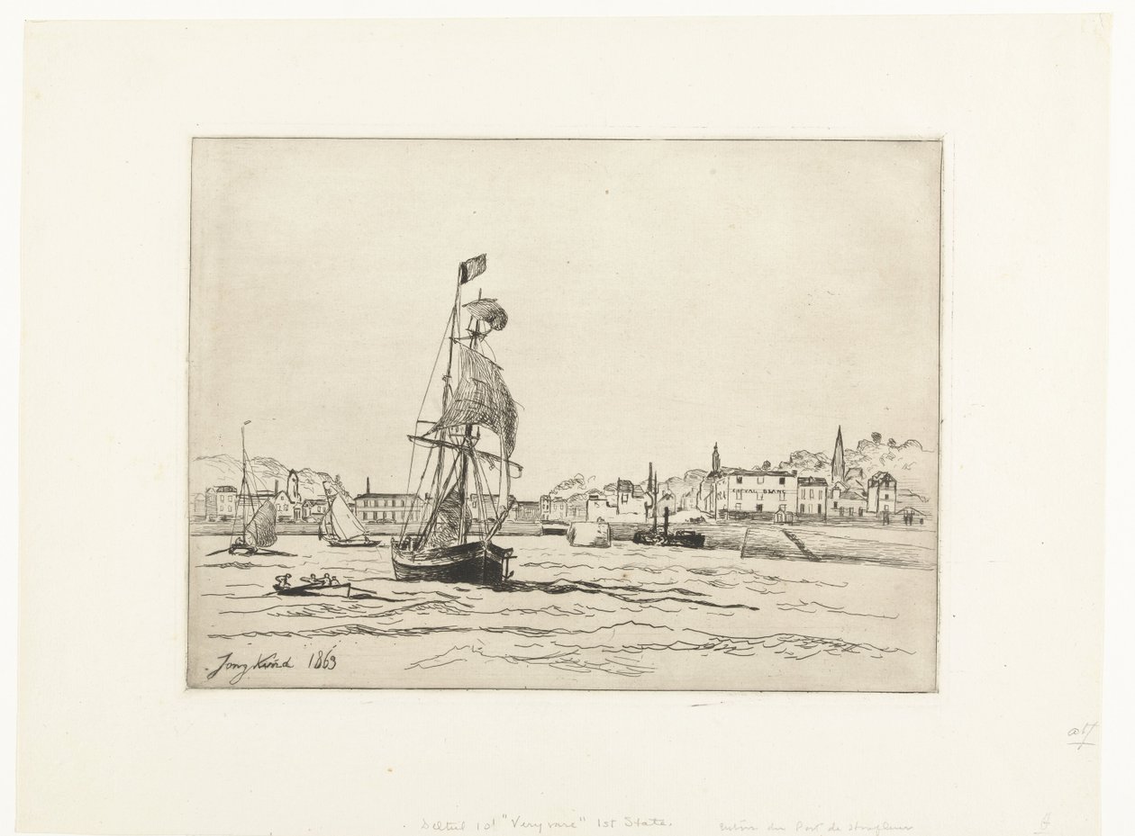 The Port of Honfleur by Johan Barthold Jongkind