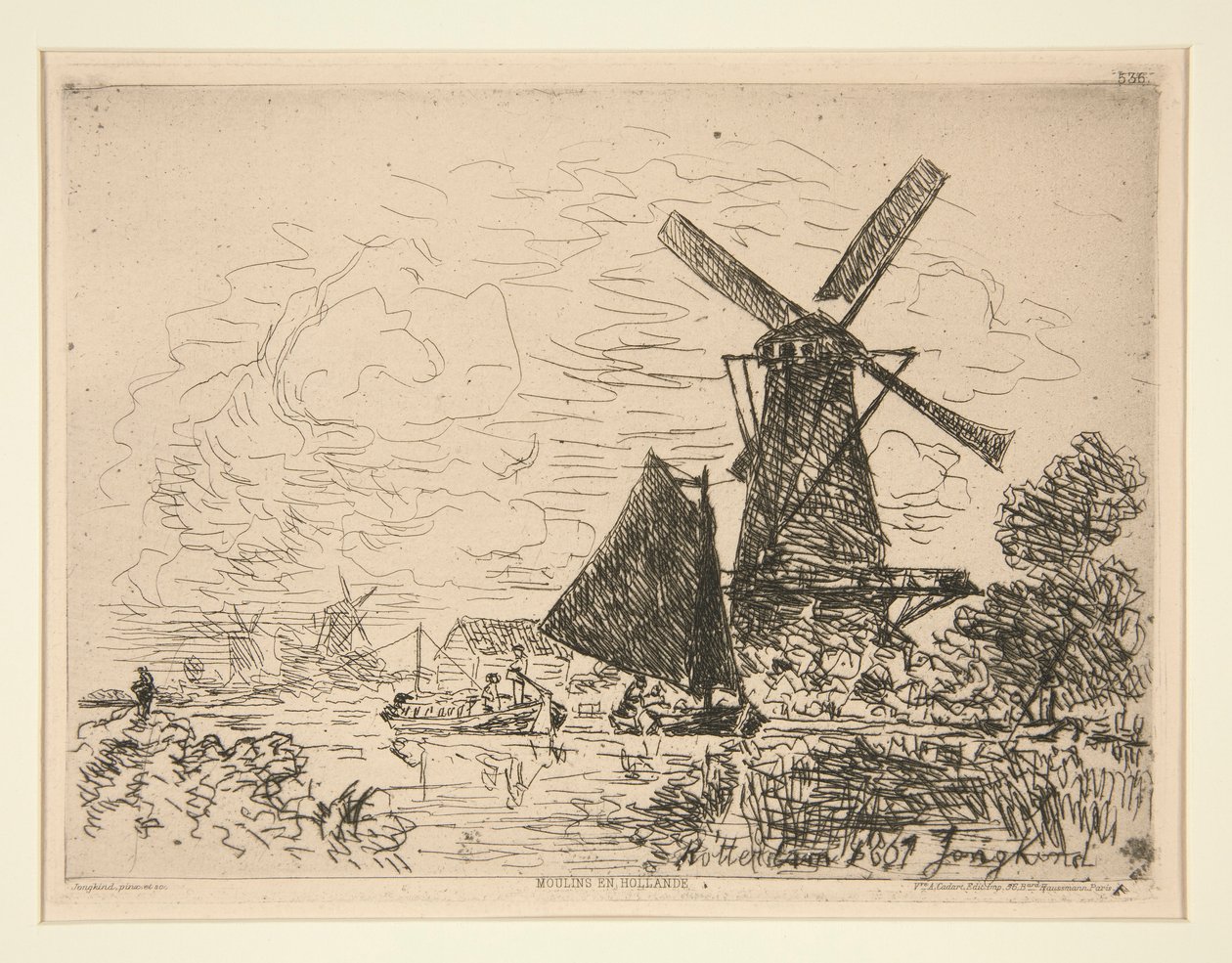 Mills in Holland by Johan Barthold Jongkind