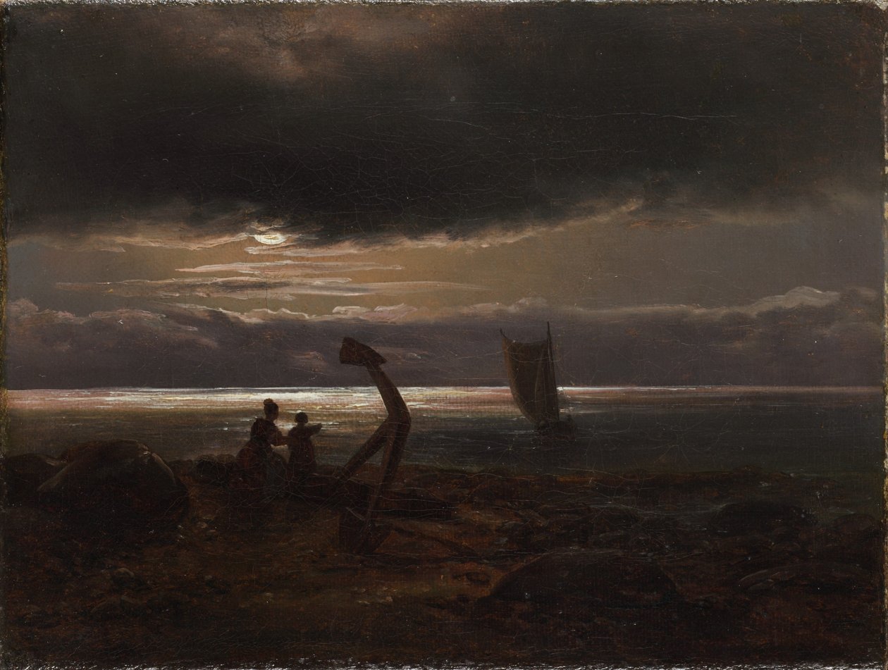 Mother and Child by the Sea by Johan Christian Dahl