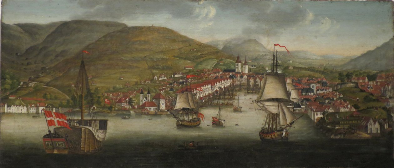 View of Bergen Harbour by Johan Christian Dahl