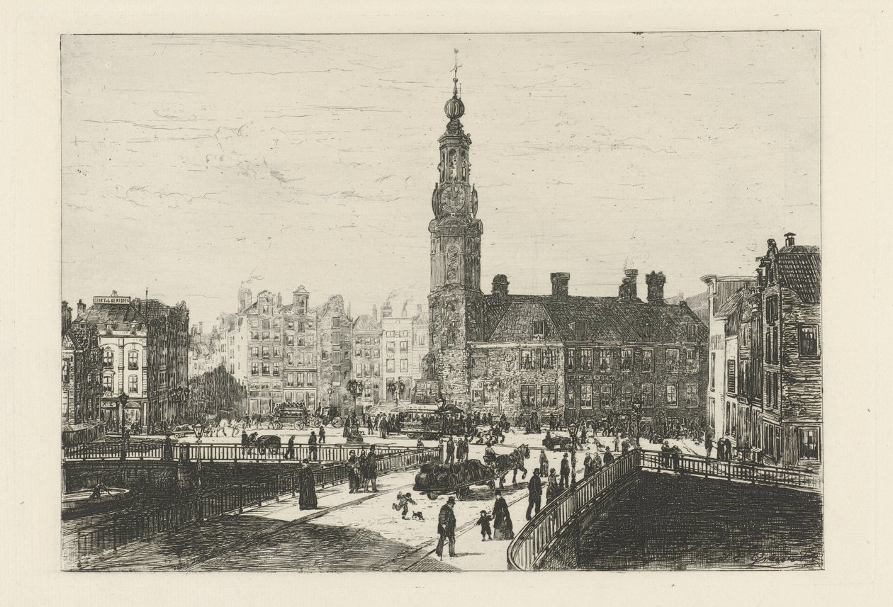 View of the Mint Square in Amsterdam by Johan Conrad Greive