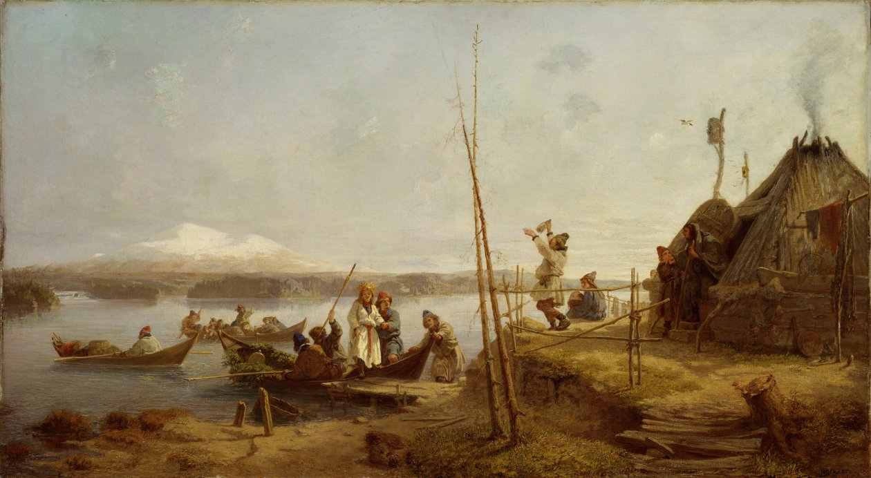 Bridal Homecoming at Lake Hornavan by Johan Fredrik Hockert