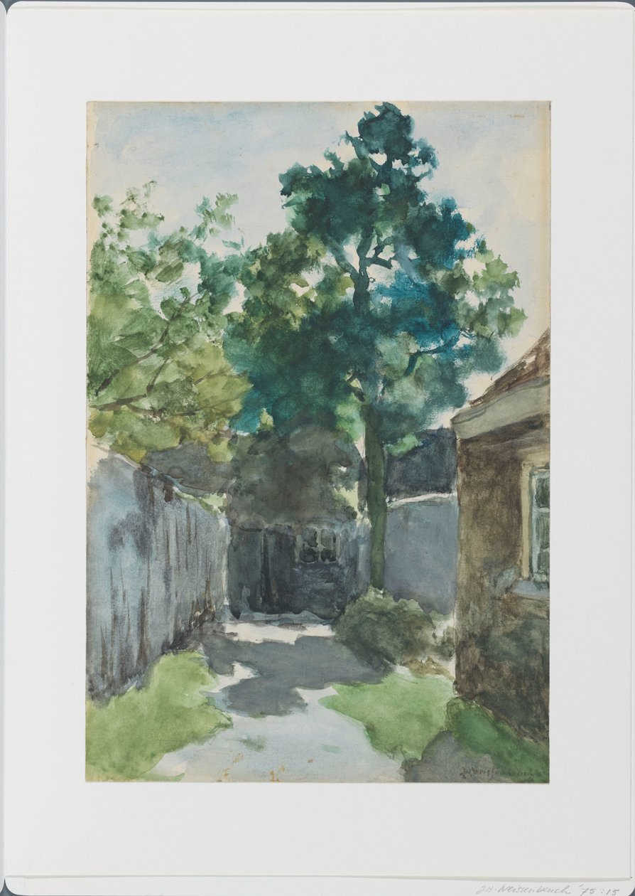 Sunny Courtyard by Johan Hendrik Weissenbruch