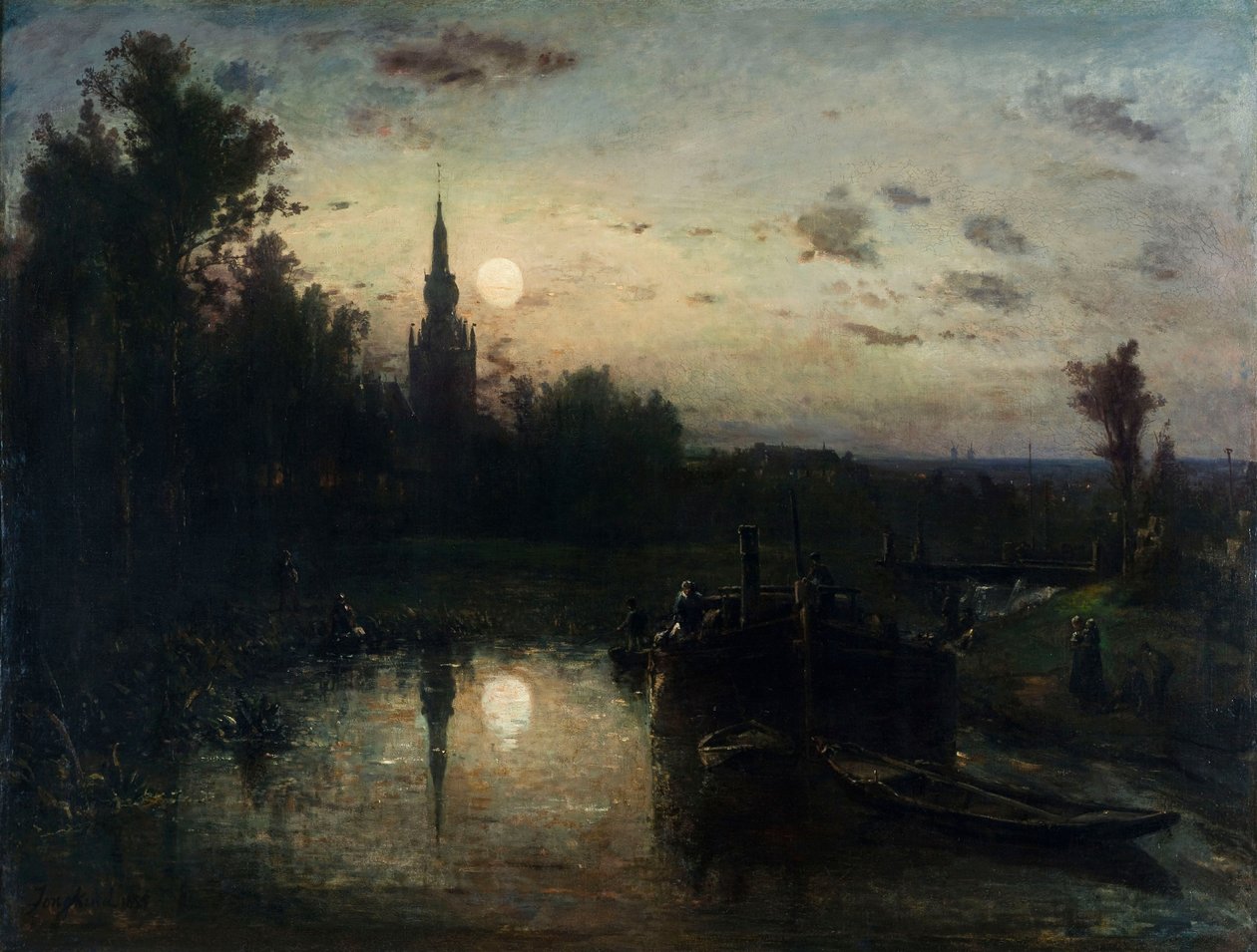 Moonlight at Overschie by Johan Jongkind