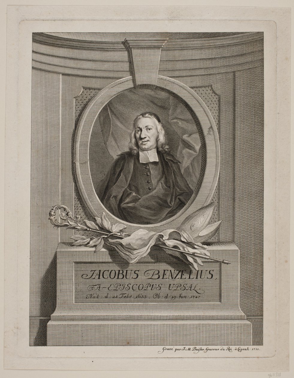 Bishop Jacob Benzelius by Johan Martin Preisler