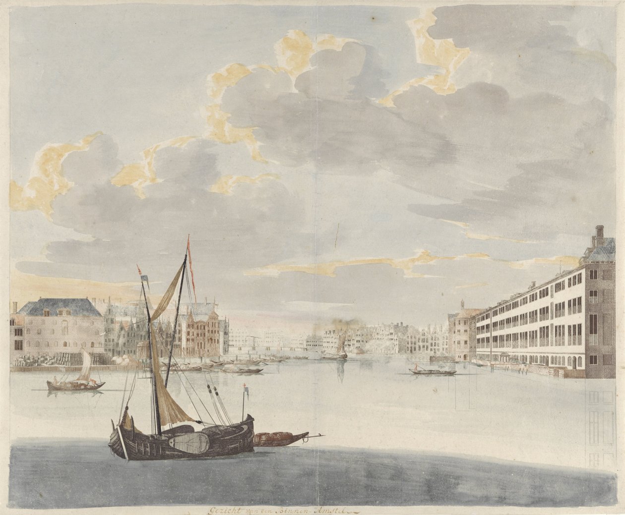 View of the Binnen-Amstel in Amsterdam by Johan Teyler