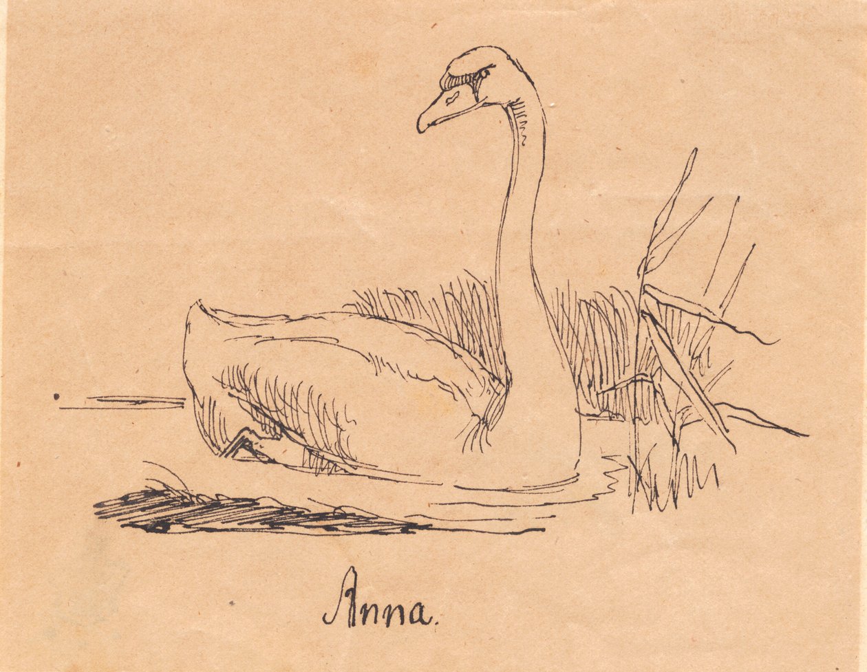 A Swan by Johan Thomas Lundbye