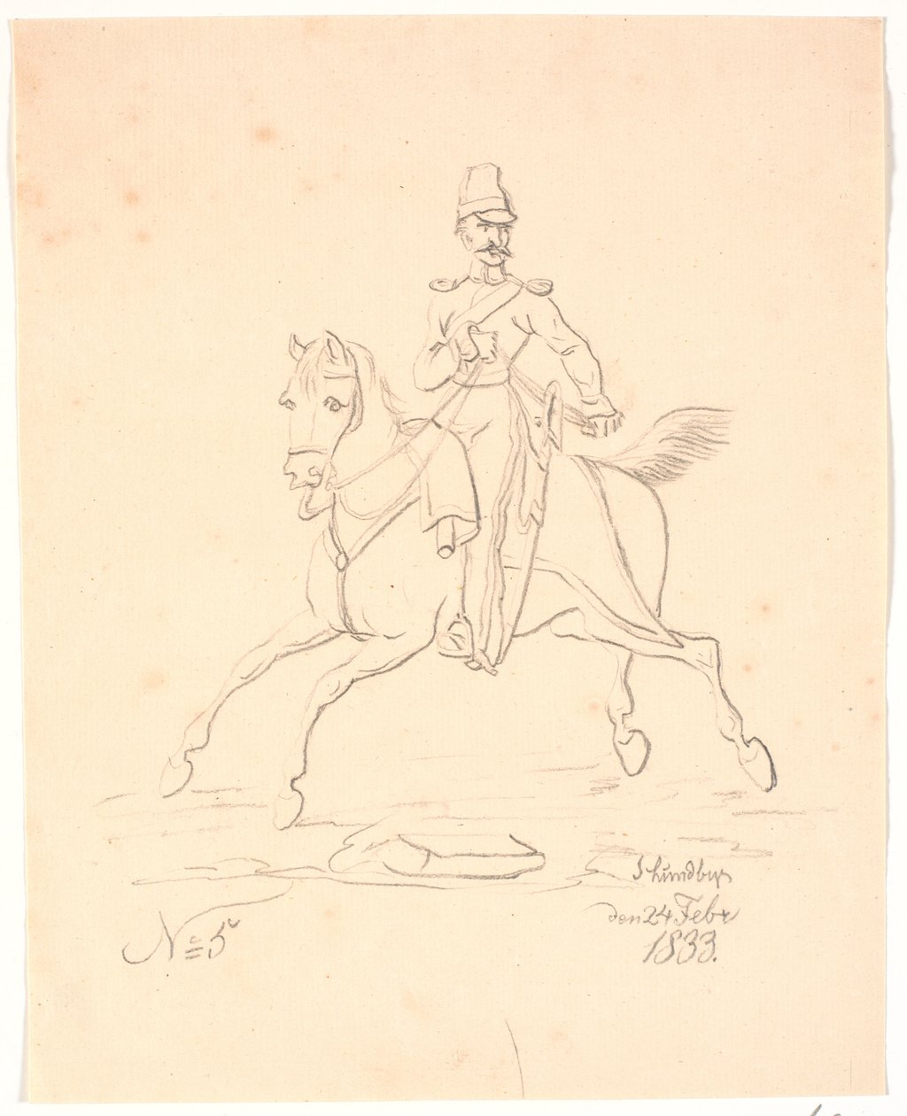 Soldier on Horseback, Facing Left by Johan Thomas Lundbye