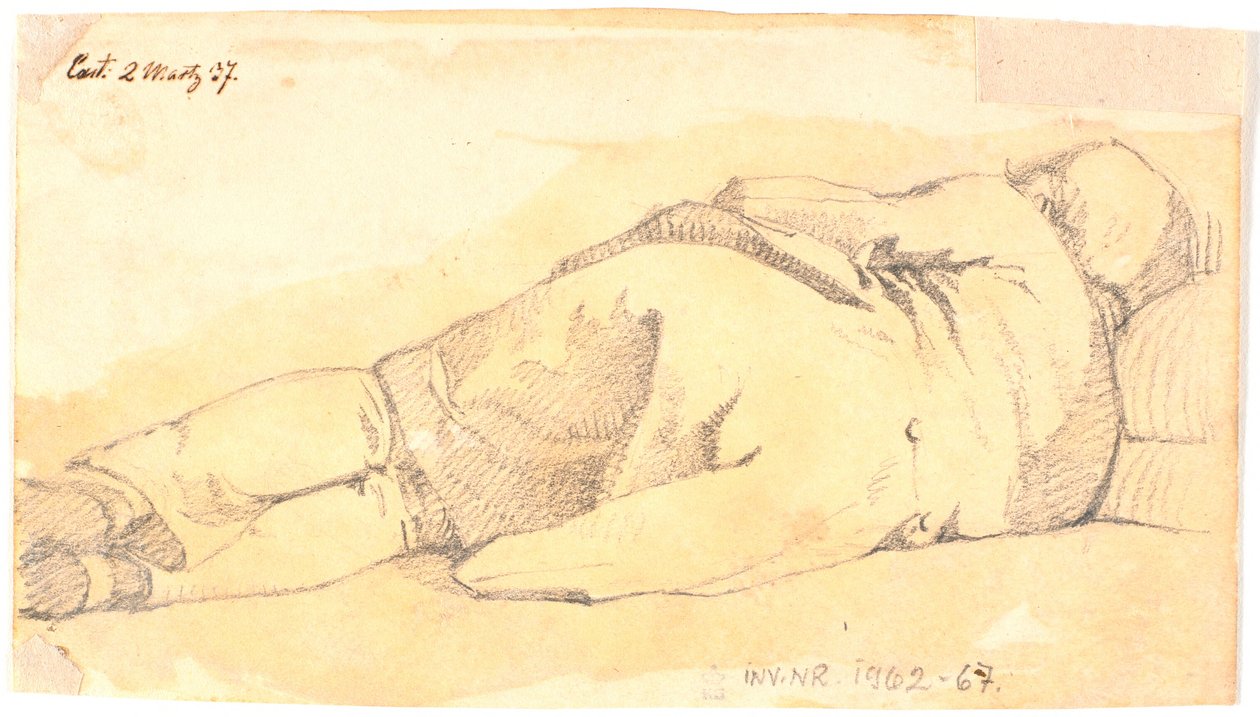Sleeping Man, Seen from the Back by Johan Thomas Lundbye