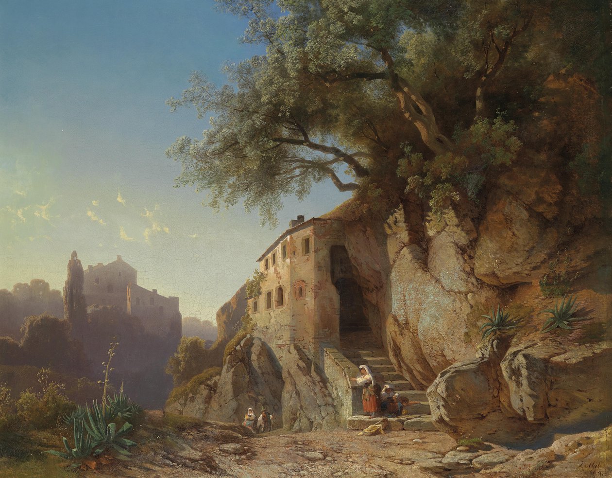 Scene from the Roman Campagna with Shepherds by Johann Cornelis Mali