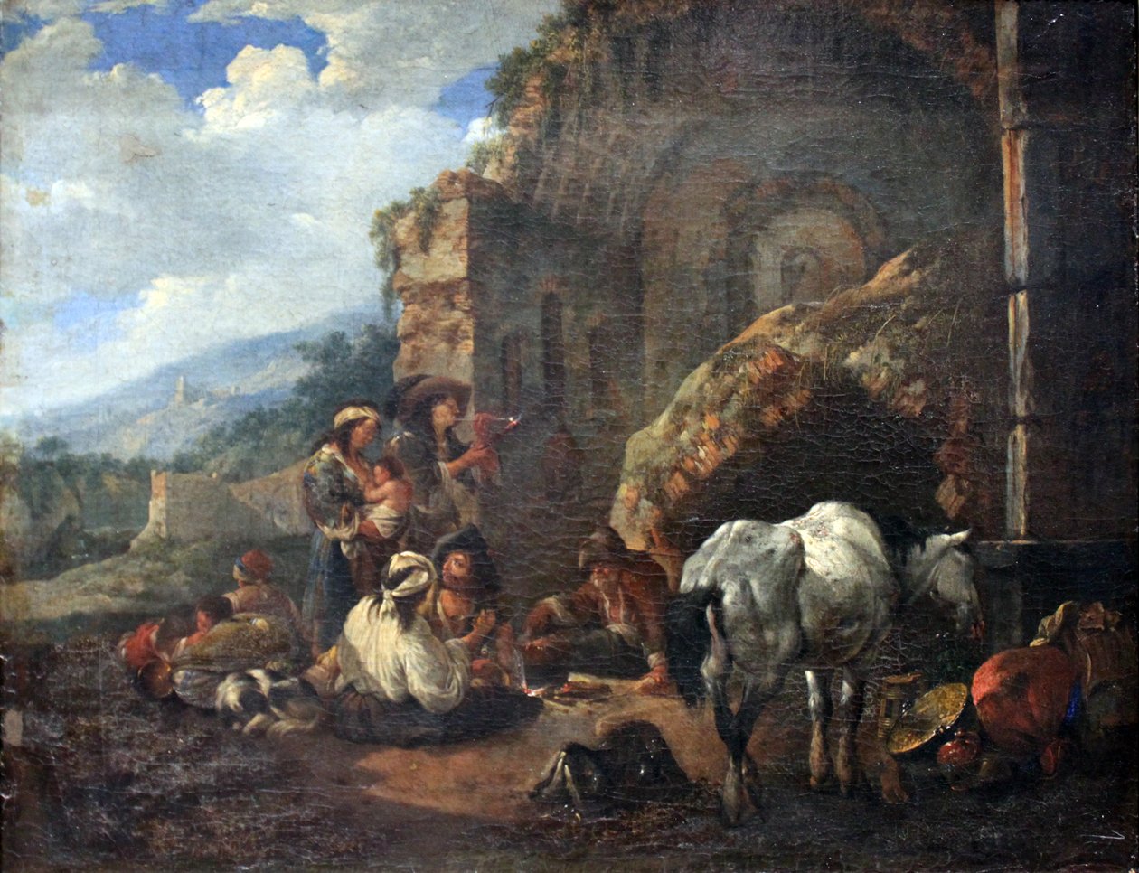 Gypsy Camp in a Roman Ruin by Johann Heinrich Roos