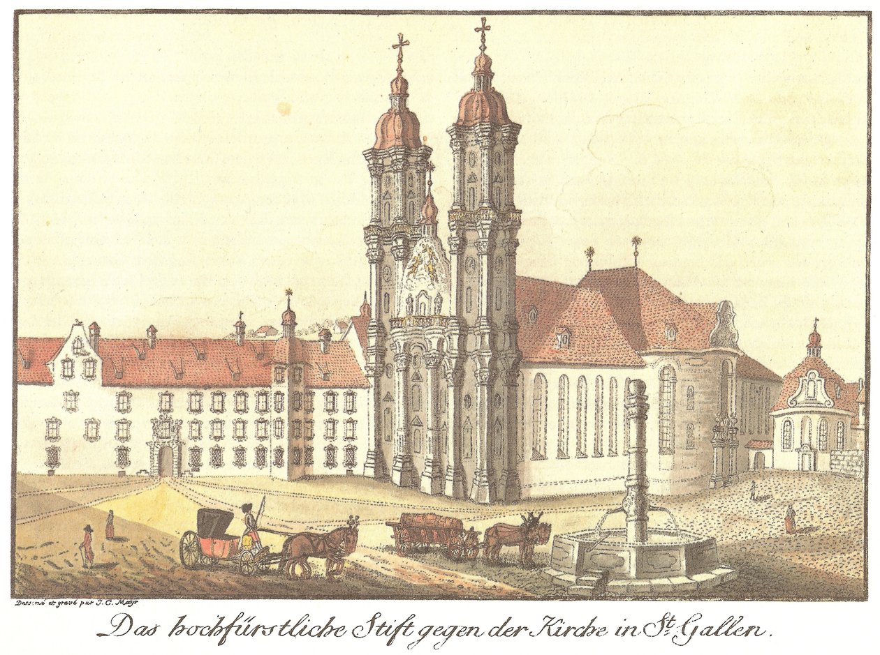 The Princely Abbey towards the Church in St. Gallen by Johann Konrad Mayr