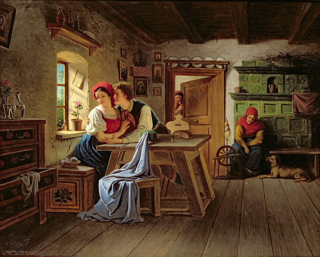 Lovers in the Kitchen by Johann Kurtweil