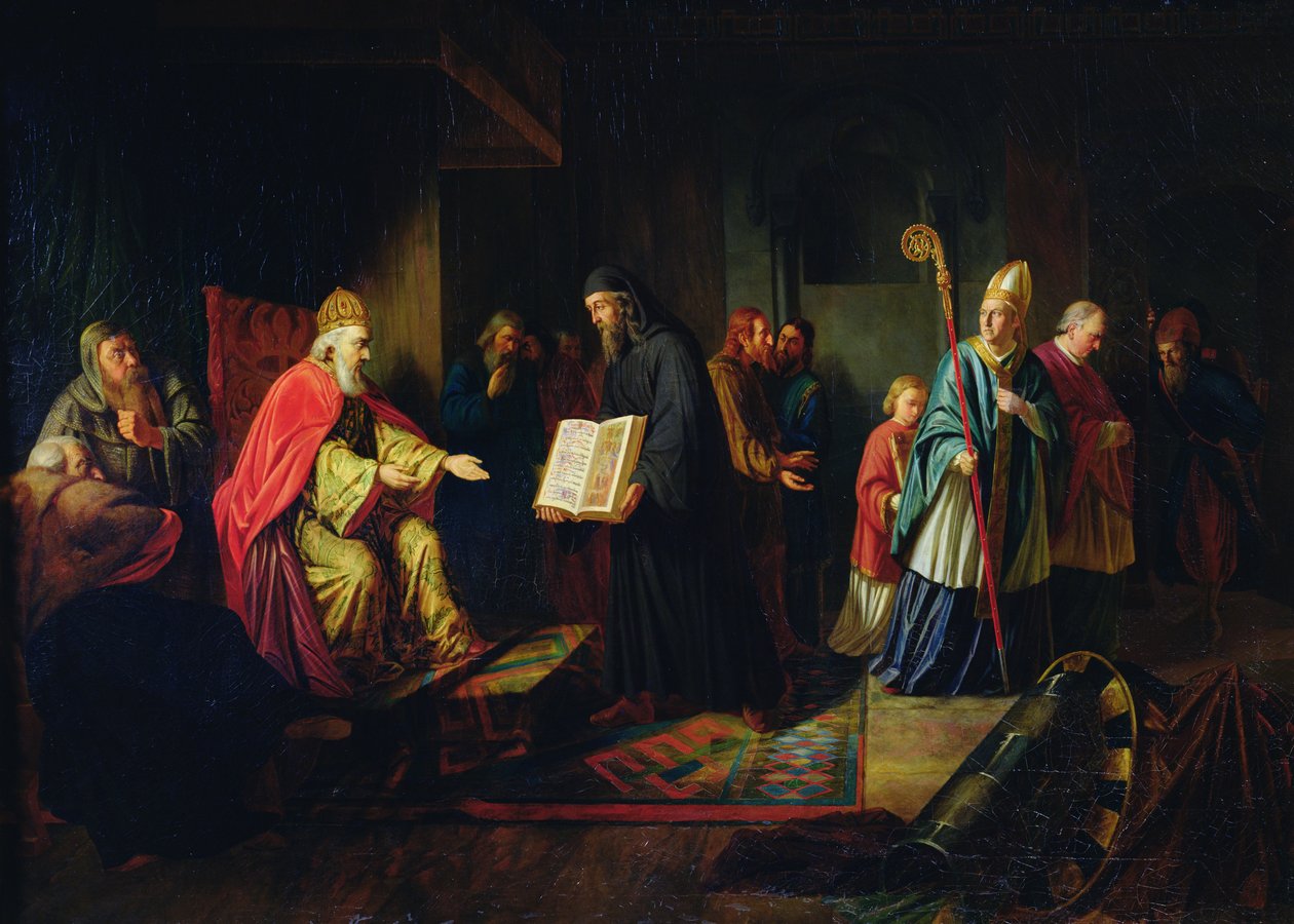 Vladimir Svyatoslavich the Great Choosing the Religion in 987 by Johann Leberecht Eggink