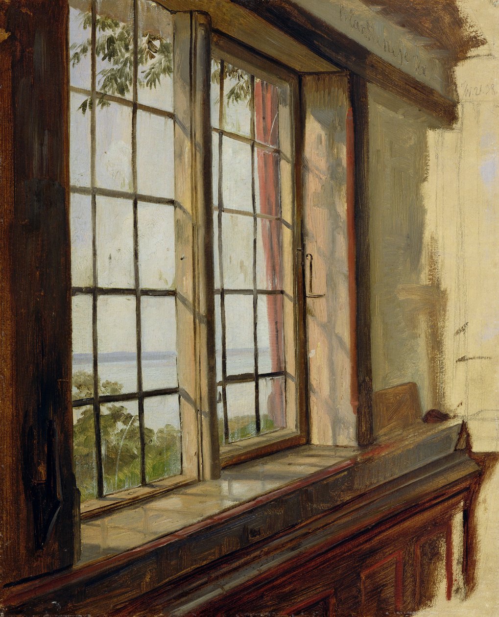 View of the Elbe through a Window, 1838 by Johann Martin Gensler