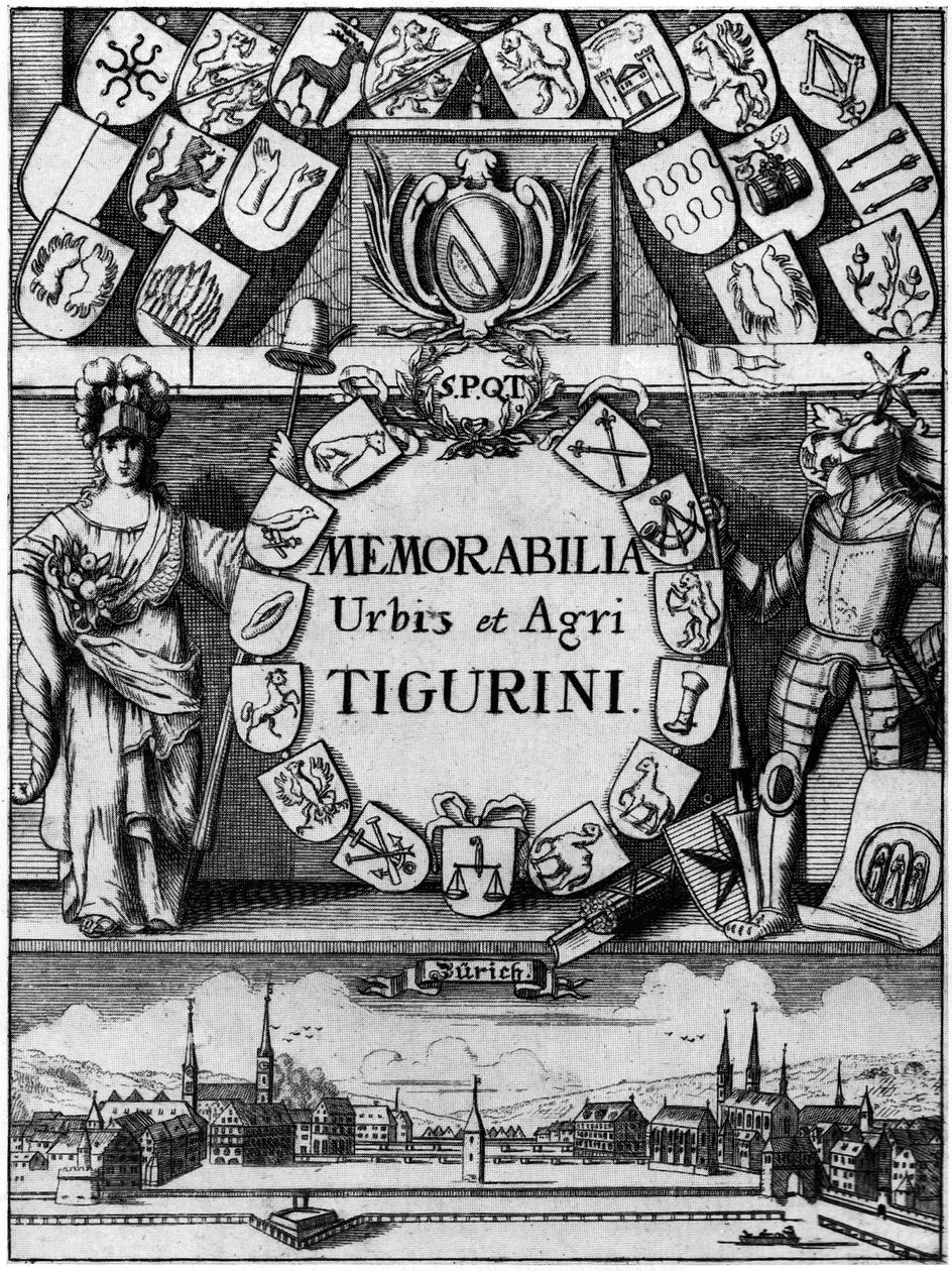 Title Copperplate of the 1742 Third, Expanded Edition of Hans Heinrich Bluntschli