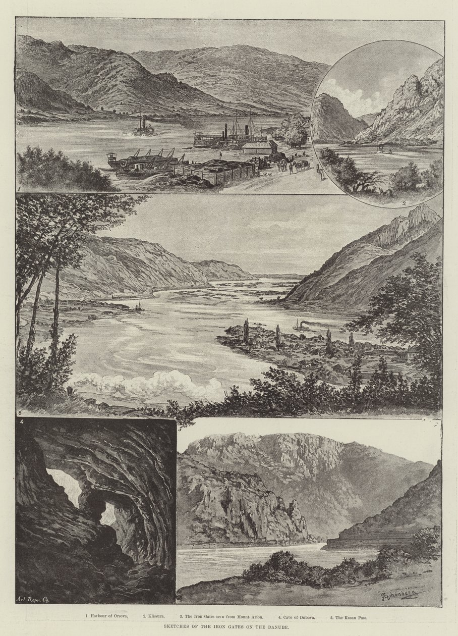 Sketches of the Iron Gates on the Danube by Johann Nepomuk Schonberg