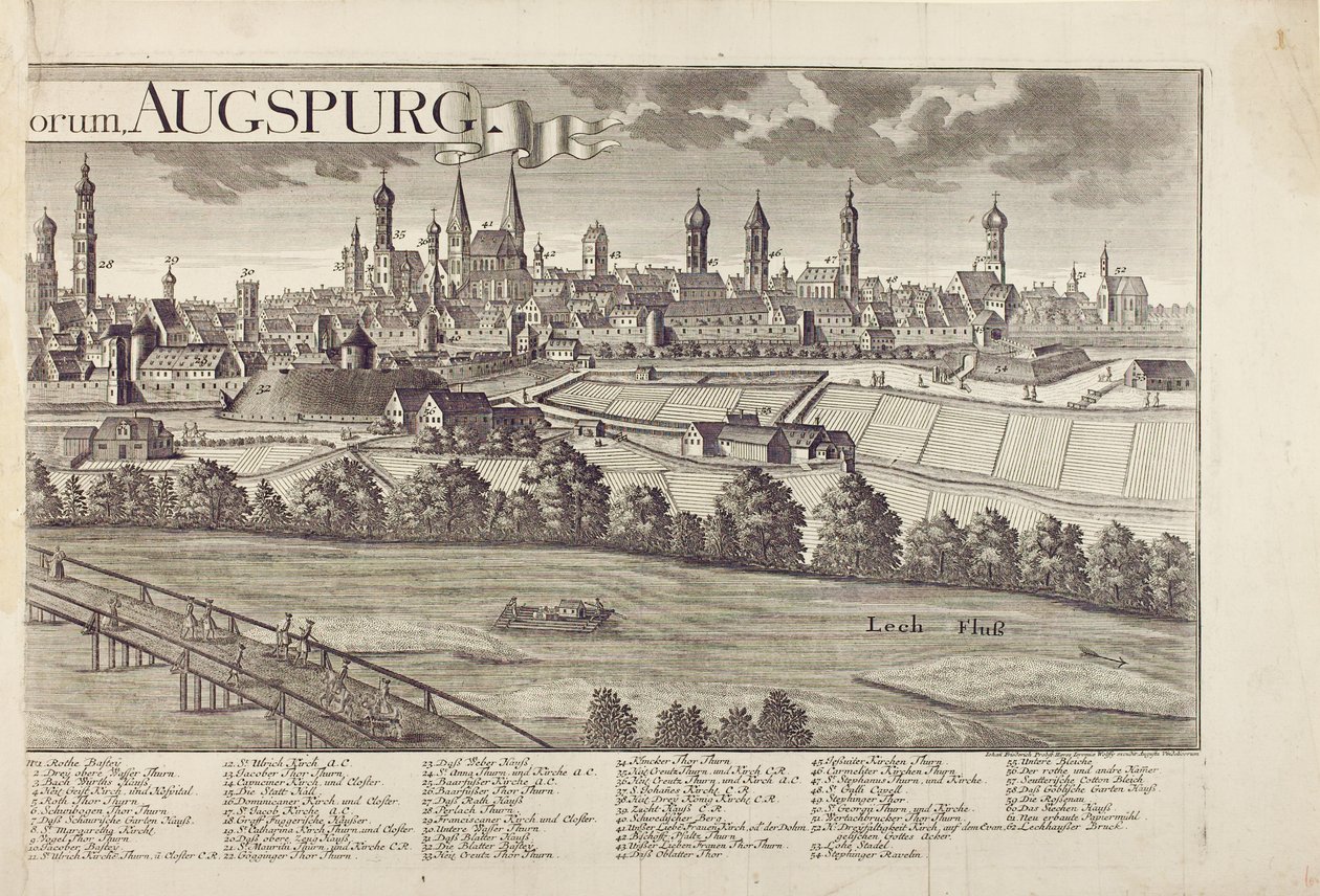 Panoramic View of Augsburg by Johann Thomas Kraus