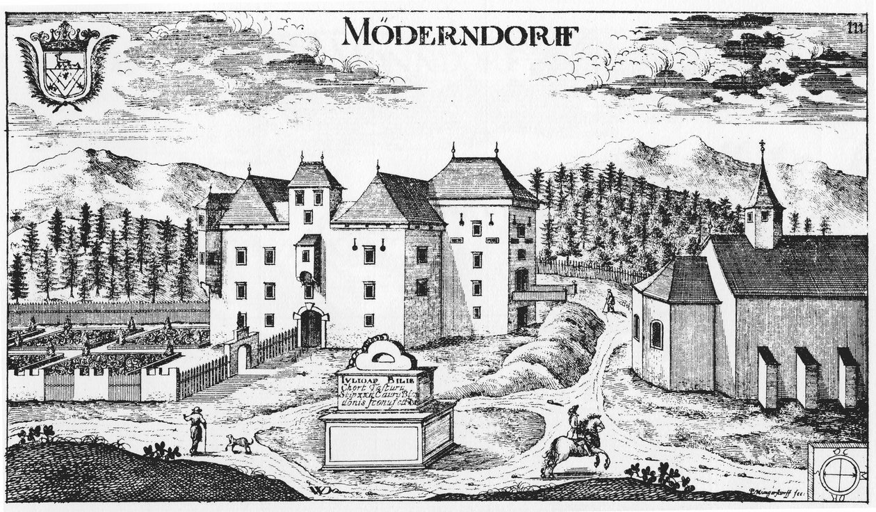 Castle Möderndorf in Maria Saal by Johann Weikhard von Valvasor